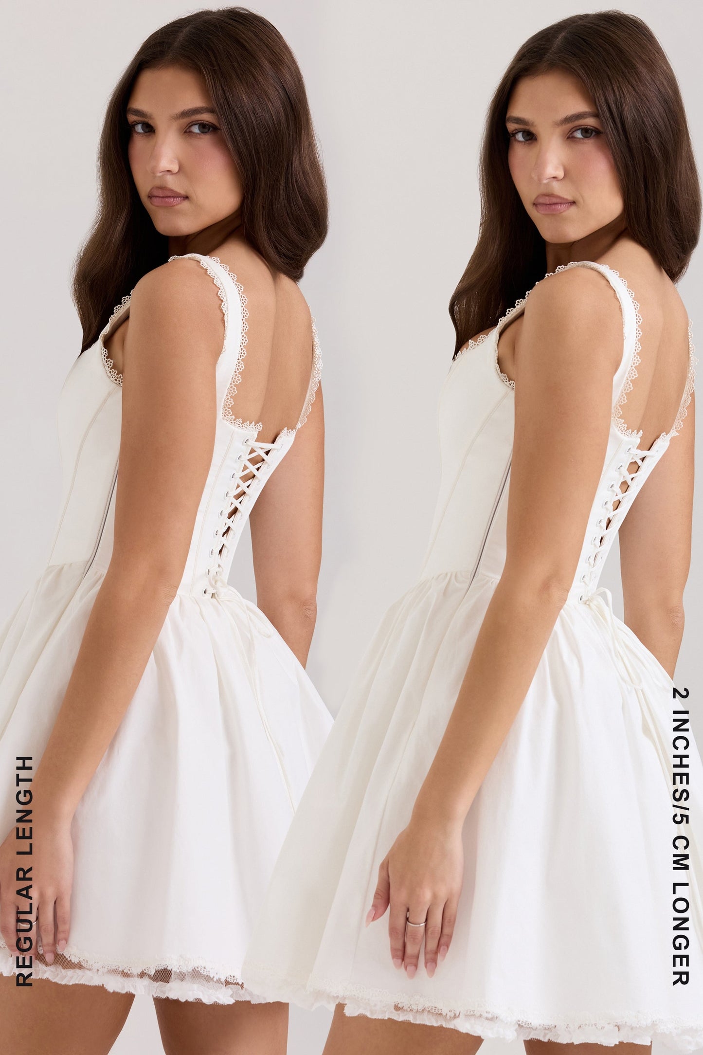 white stretch cotton mini dress