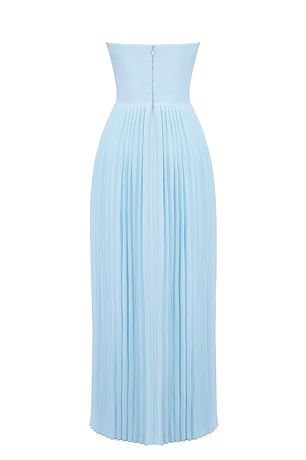 ocean blue pleated maxi dress
