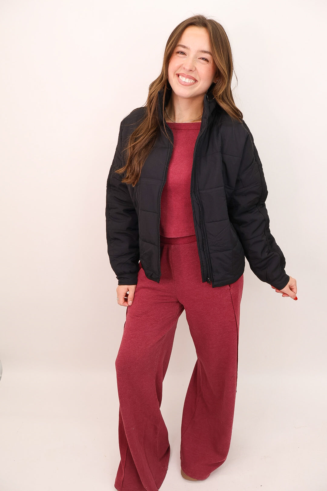 Cozy Up Quilted Puffer Jacket - Black
