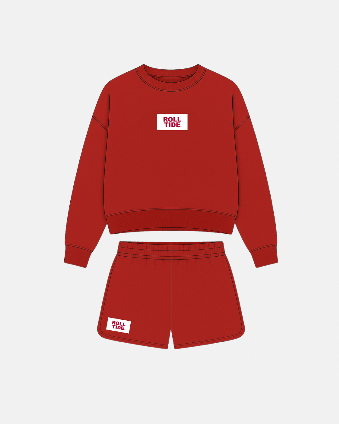 The Becca Boxy Pullover + Shorts Set - Roll Tide Patch