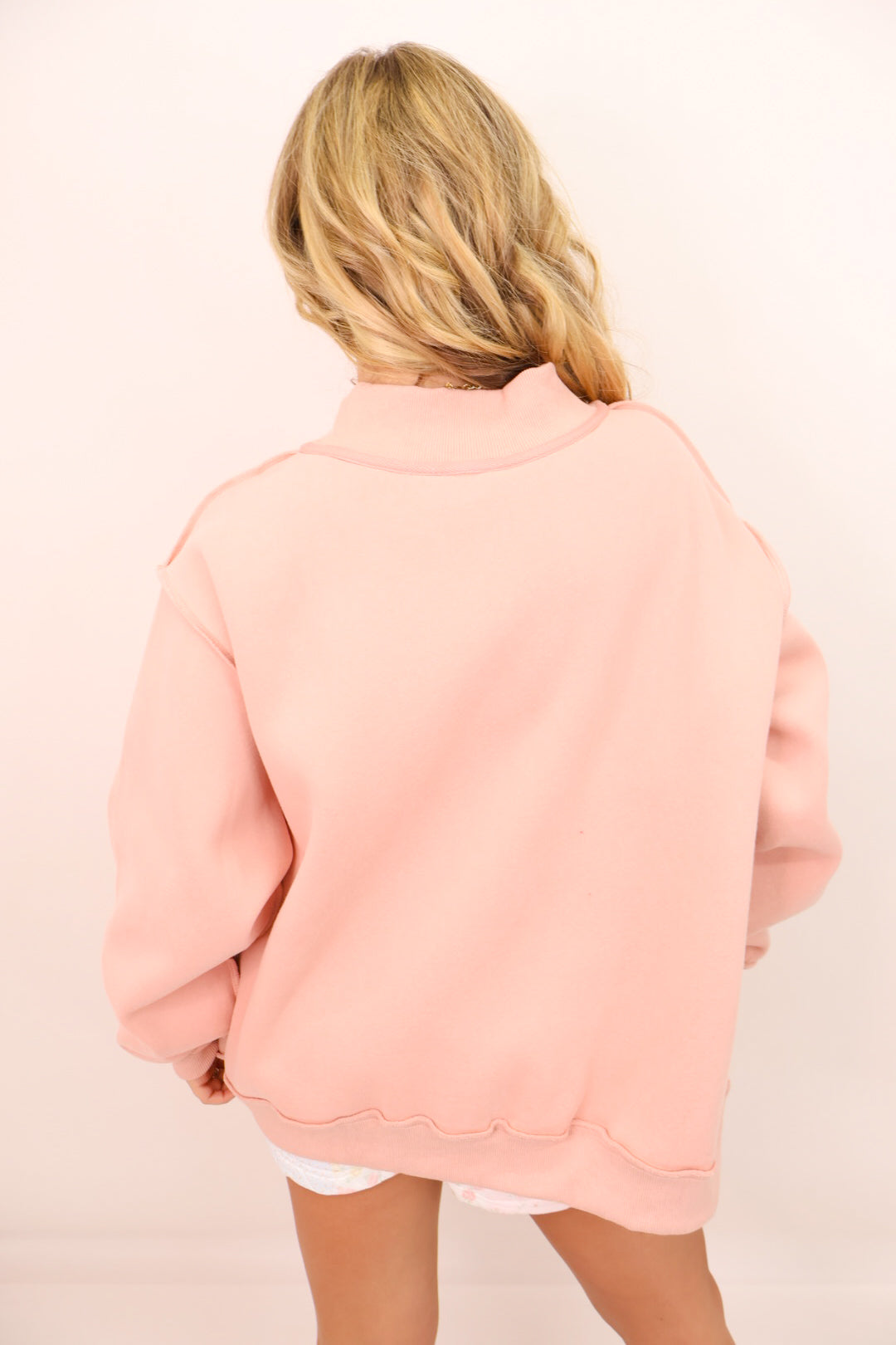 Amen WWJD Reversible Mock Neck Pullover – Blush