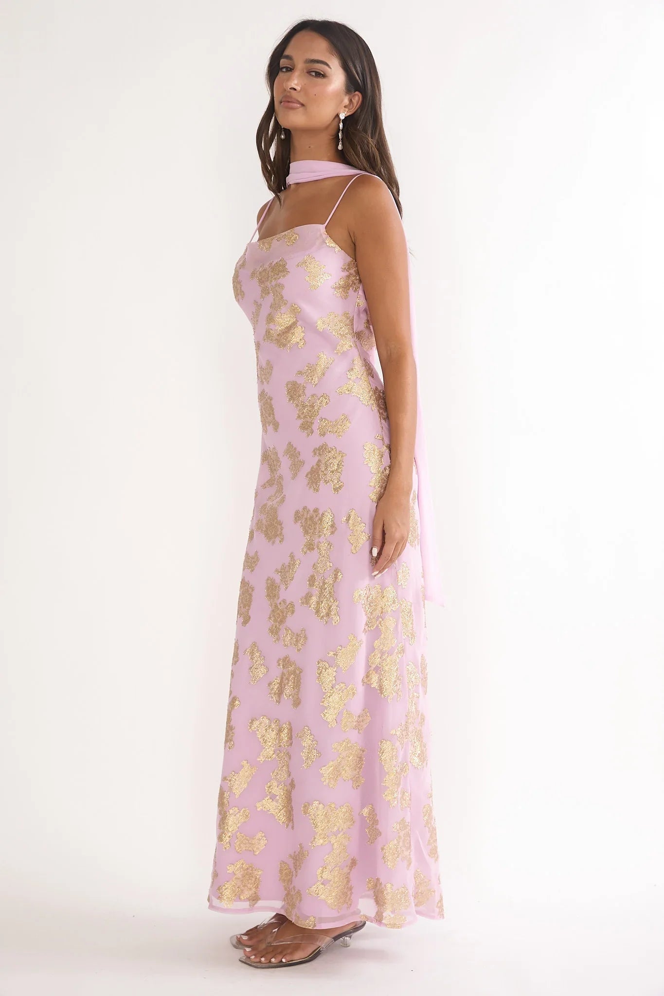 Helsi Cowl Back Maxi Dress Pink