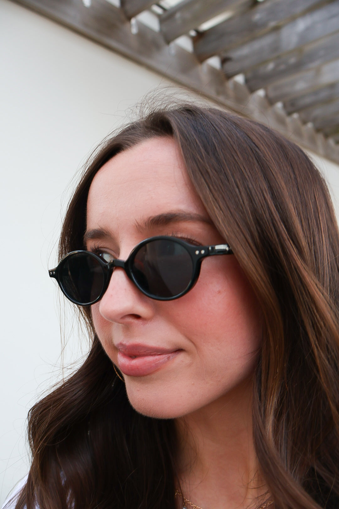 Retro Round Frame Sunglasses - Black