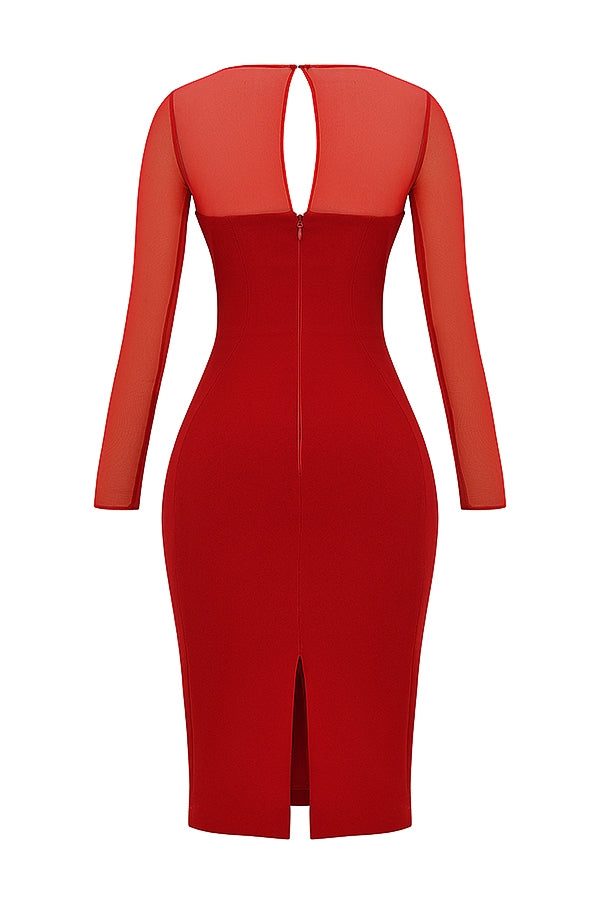 scarlet plunge midi dress