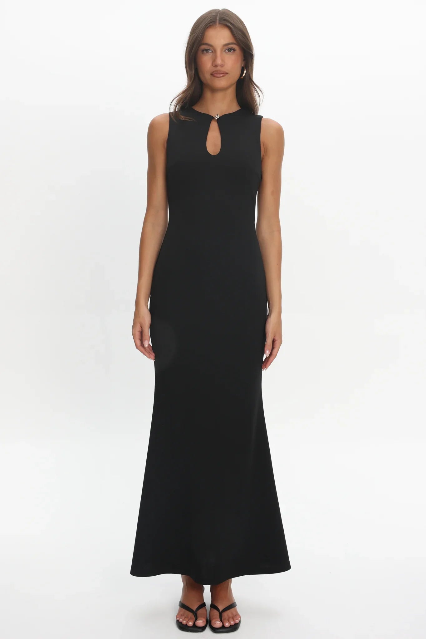 Capucine Key Hole Bust Maxi Dress Black