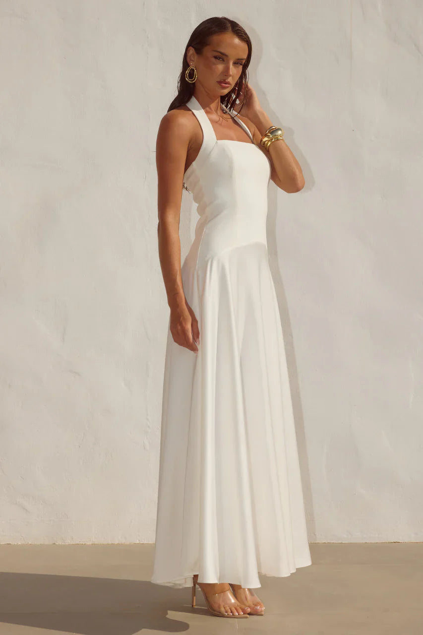 ODINA SQUARE NECK MAXI DRESS - IVORY