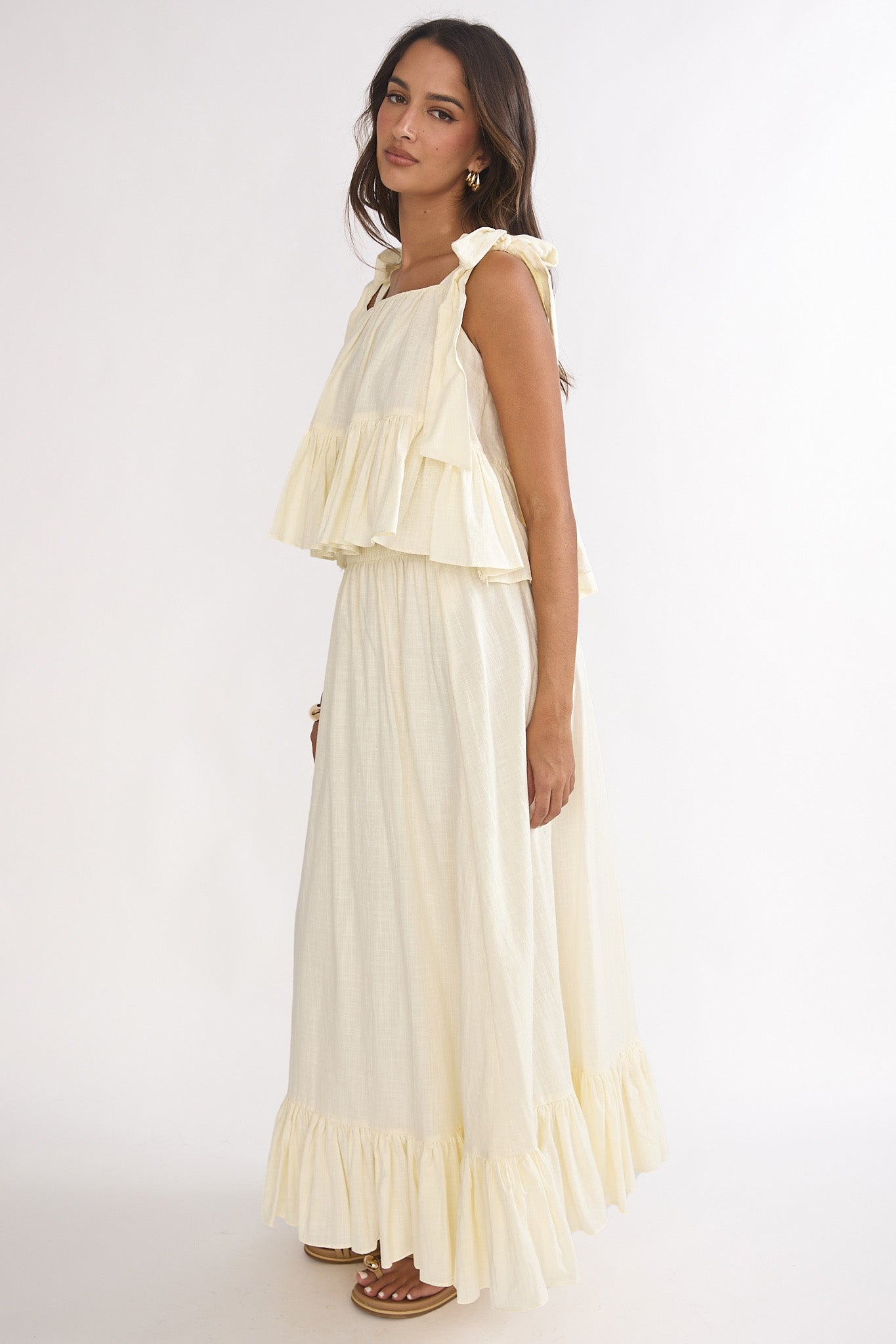 Alera Frill Hem Maxi Skirt Vanilla