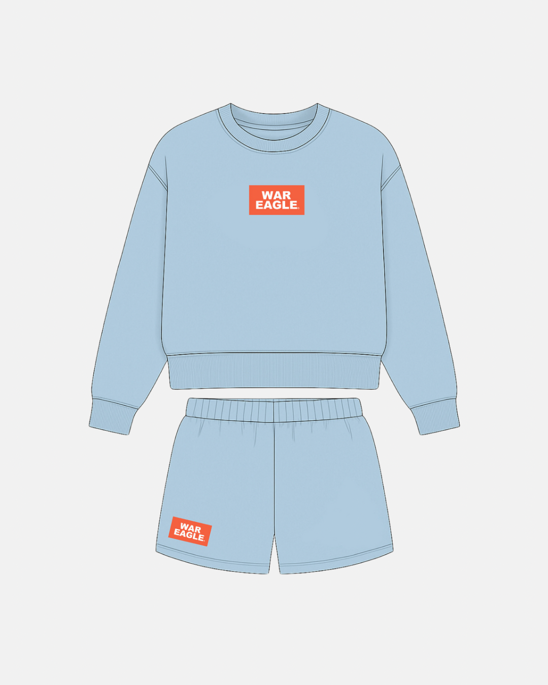 The Becca Boxy Pullover + Shorts Set - War Eagle Patch