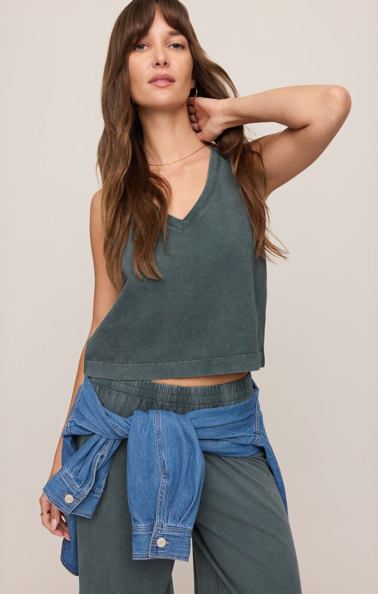 Sloane V-Neck Cotton Jersey Tank