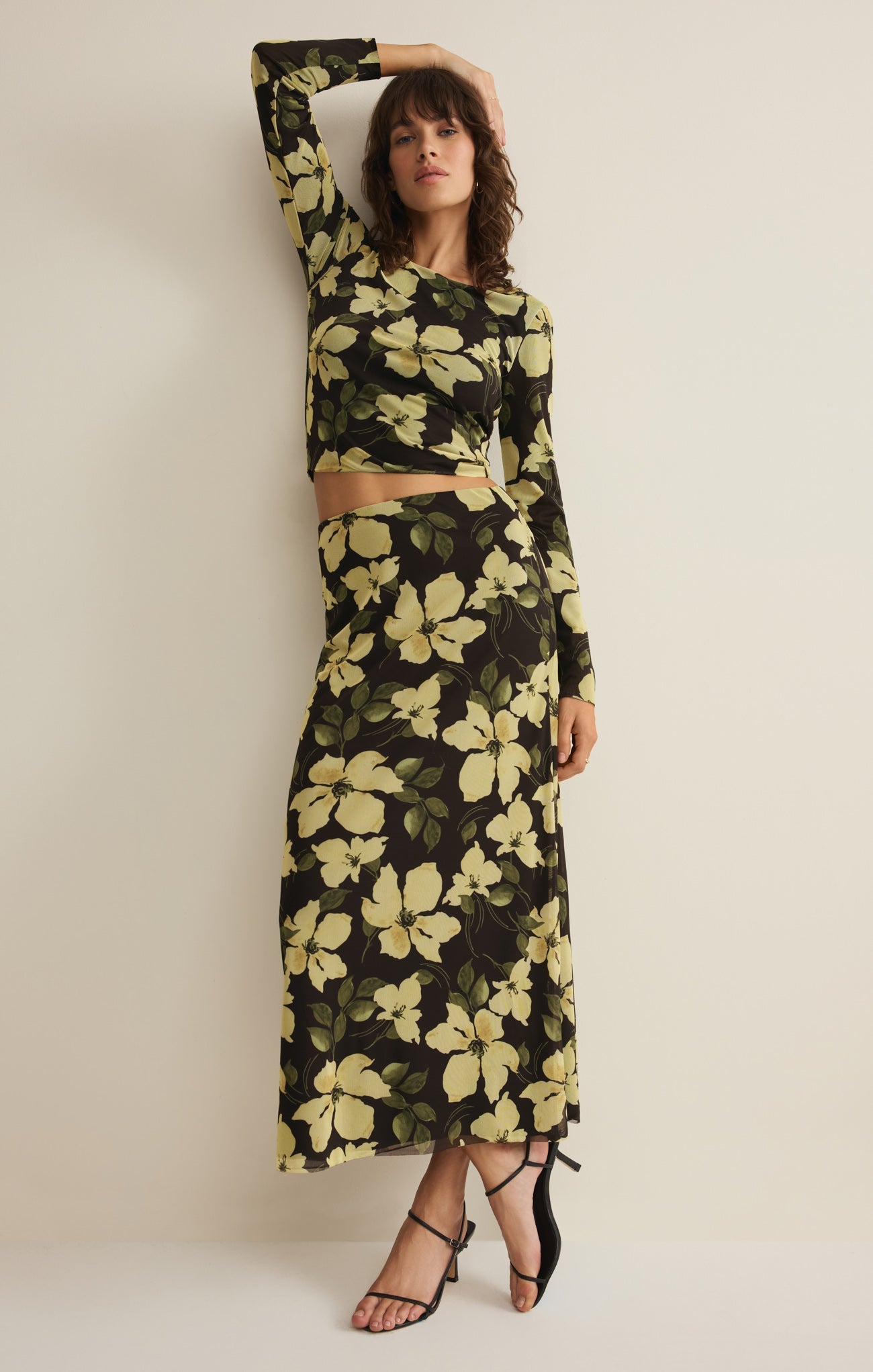 Taysha Ren Floral Mesh Top
