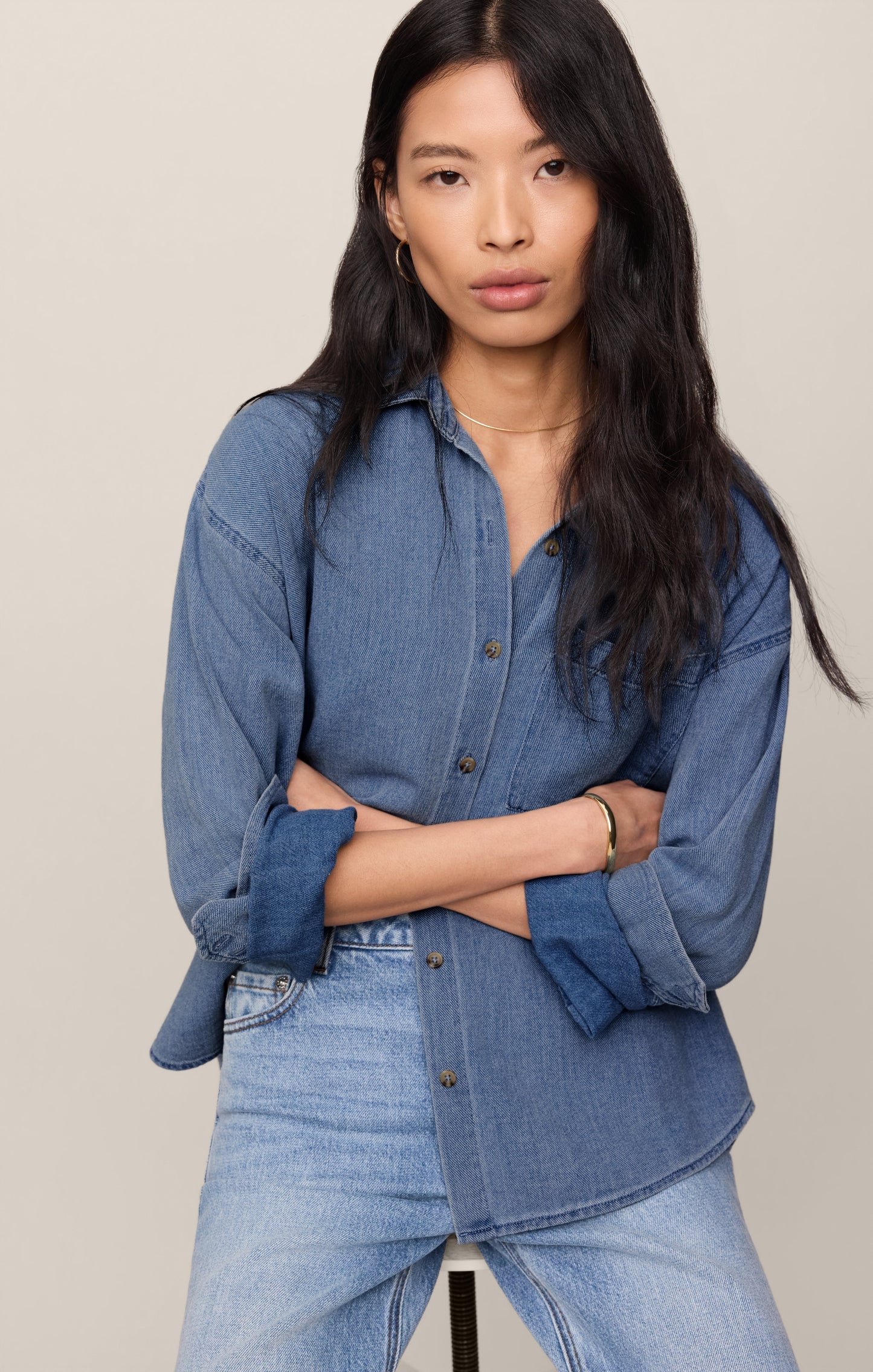The Perfect Twill Button Up