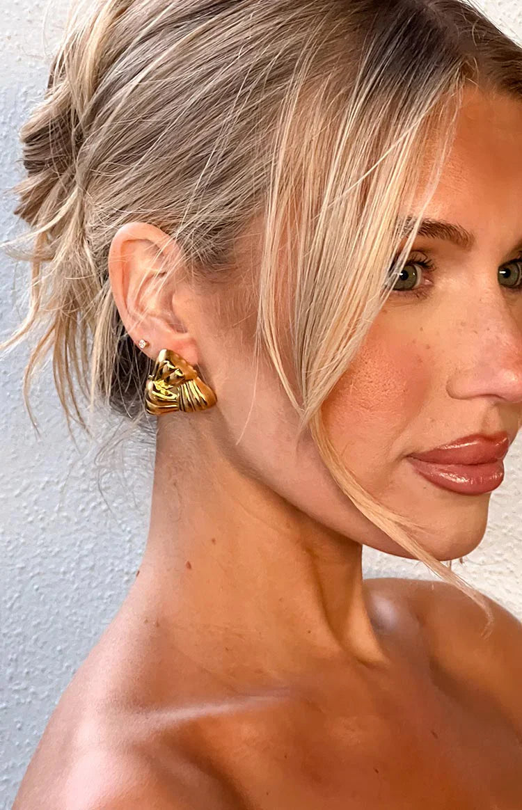Zodie Gold Triangle Statement Stud Earrings