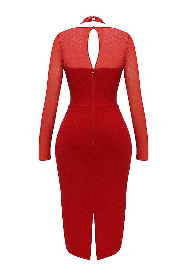 scarlet plunge midi dress