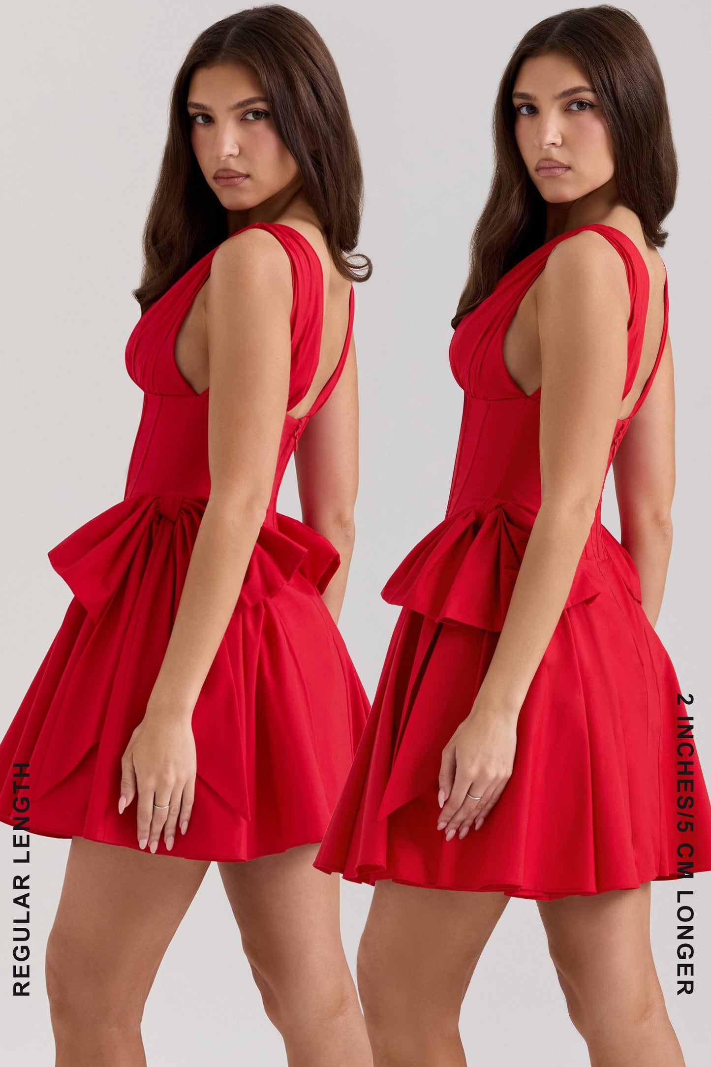 red cotton bow mini dress