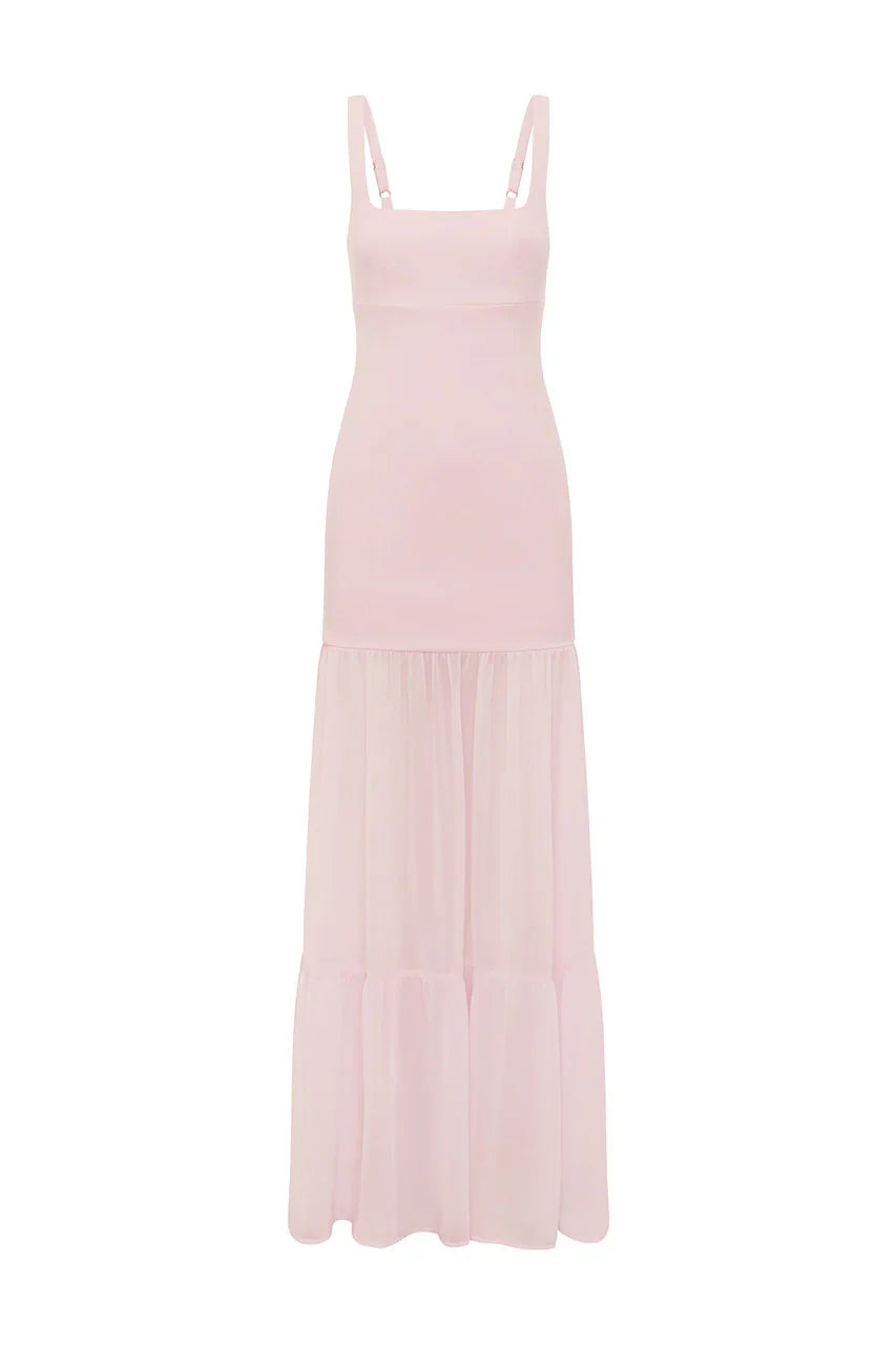 TAHLIA SQUARE NECK MAXI DRESS - PETAL