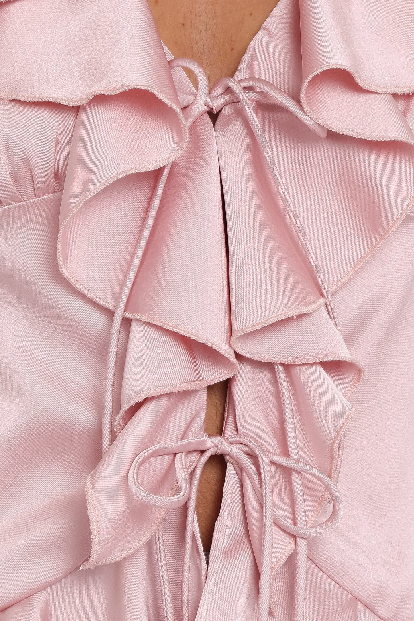 Orelia Ruffle Front Top - Pink