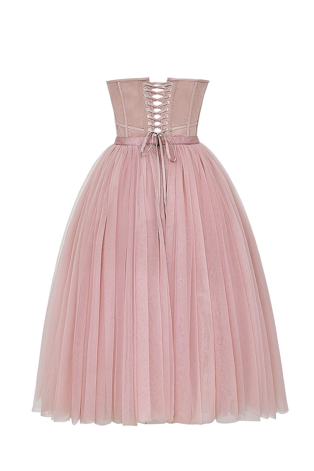 french rose tulle midi dress - sale