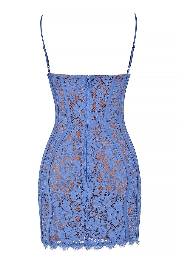 lavender lace mini dress