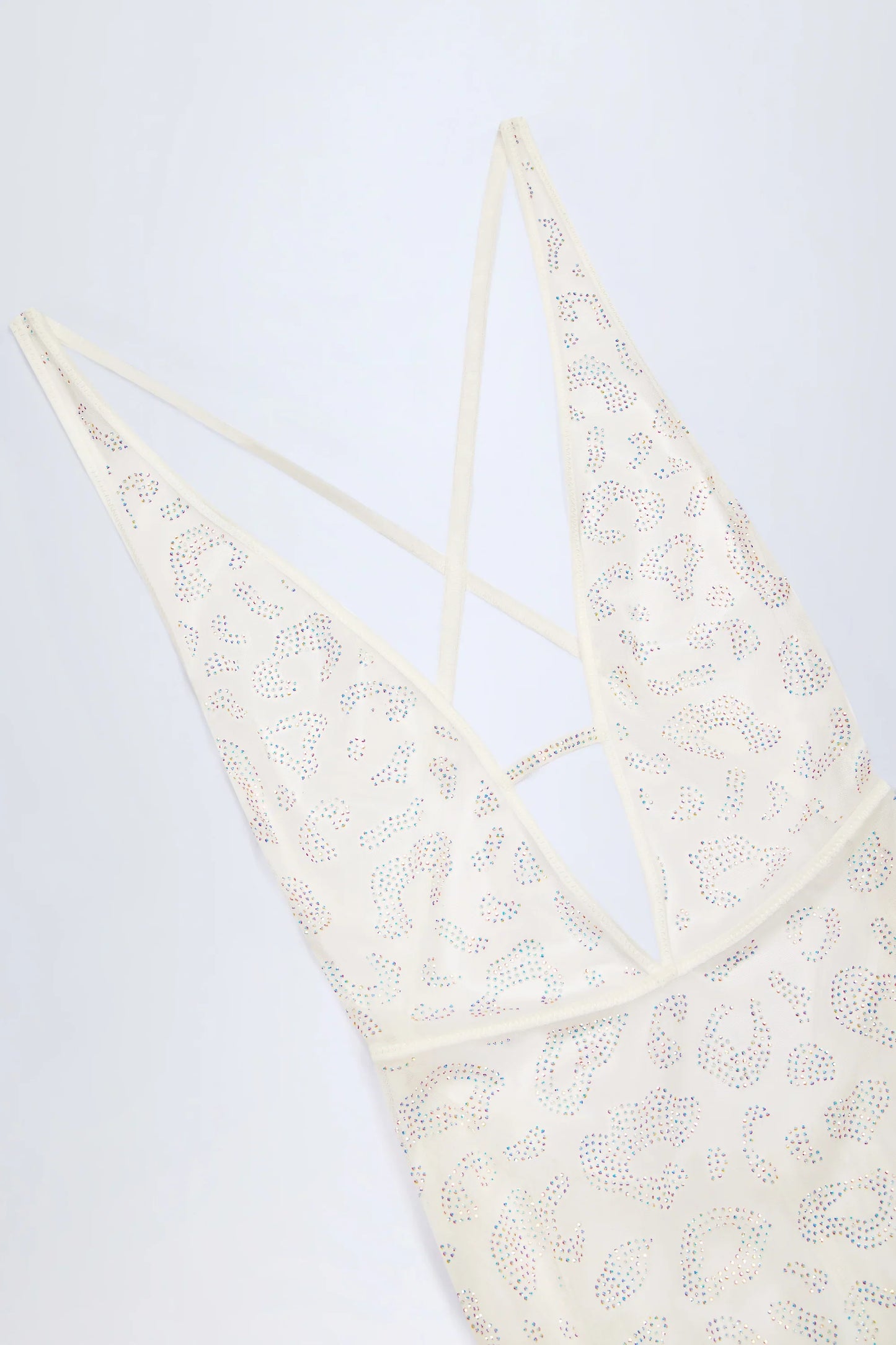 Embellished Backless Maxi Dress in White