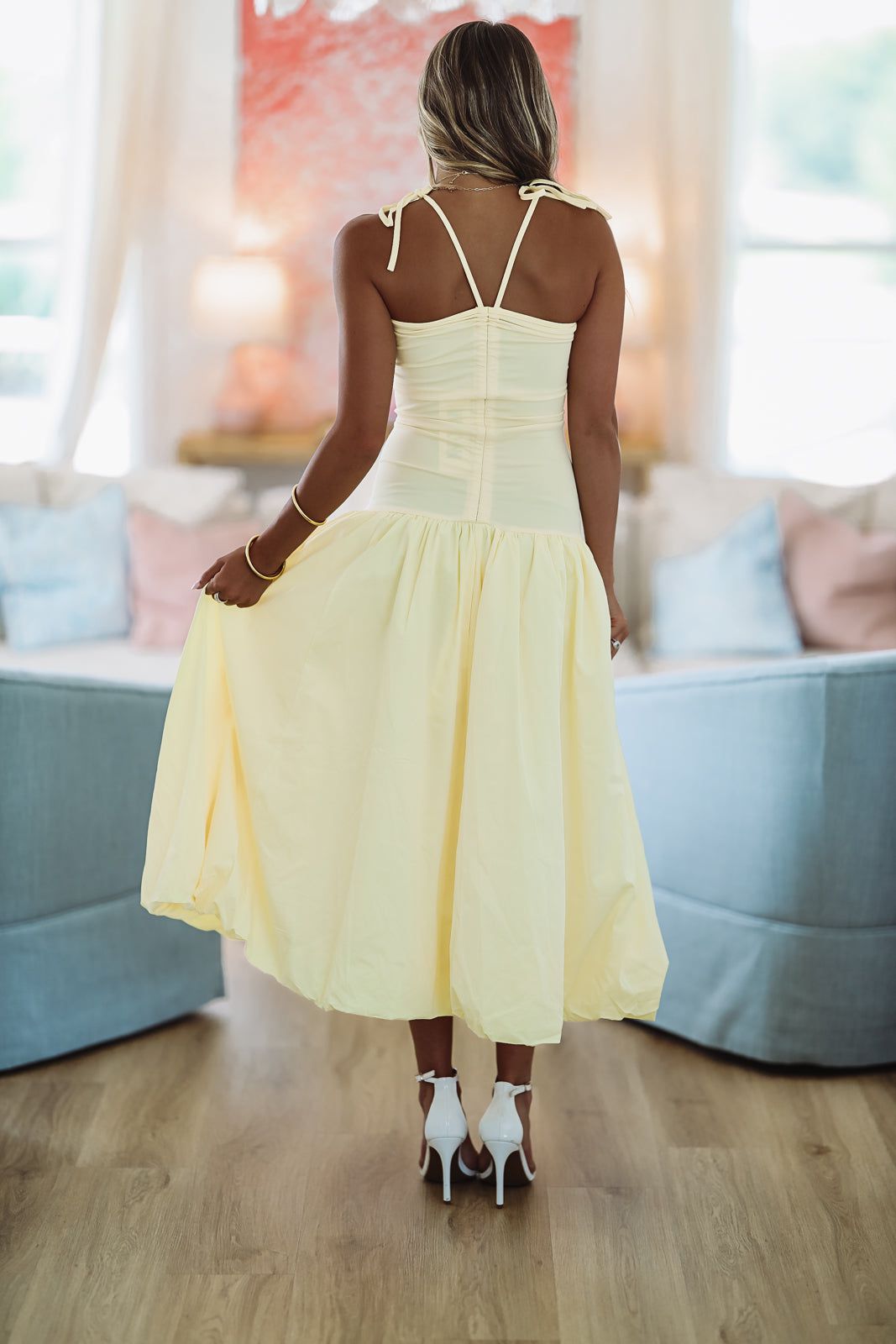 Burst of Yellow Midi Dress - Yellow