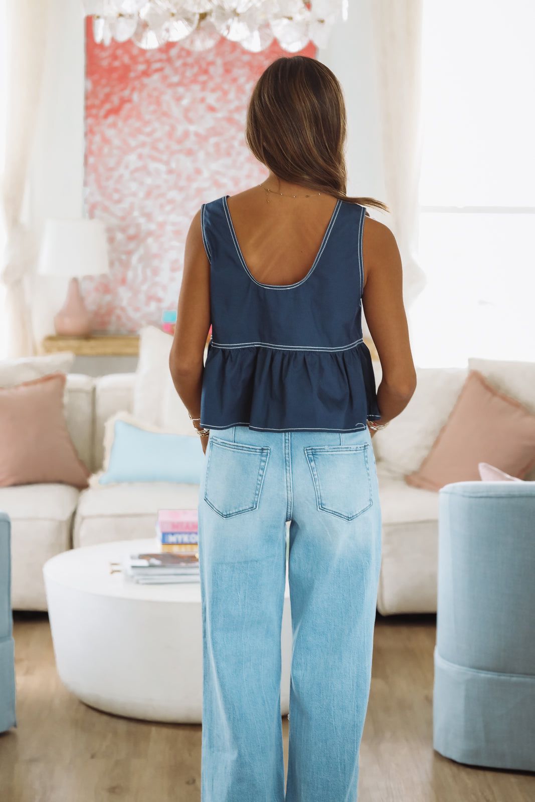 Night Owl Crop Top - Navy