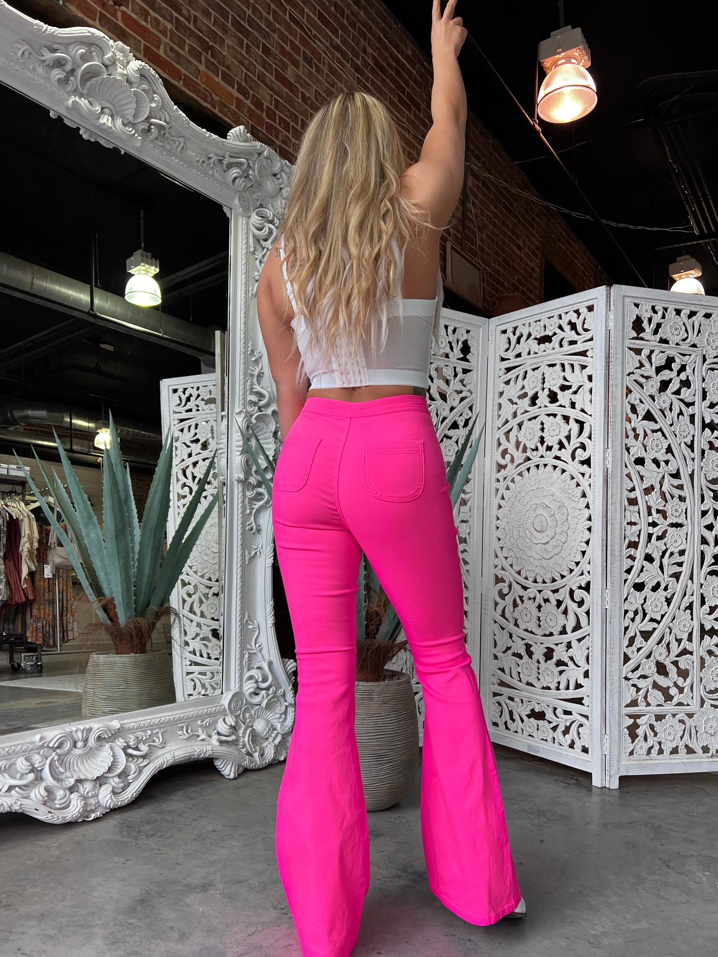 Knox Flare Jeans (Hot Pink)