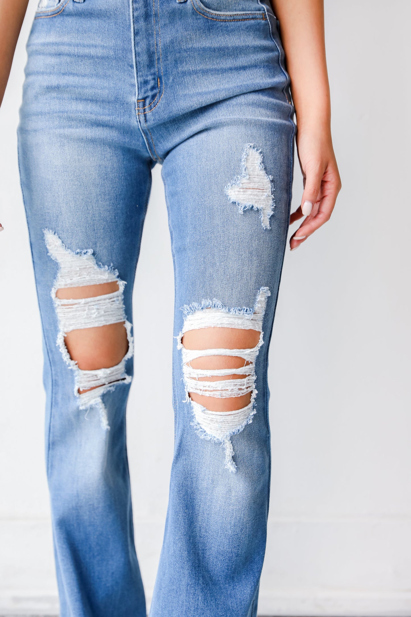 Chelsea Distressed Flare Jeans