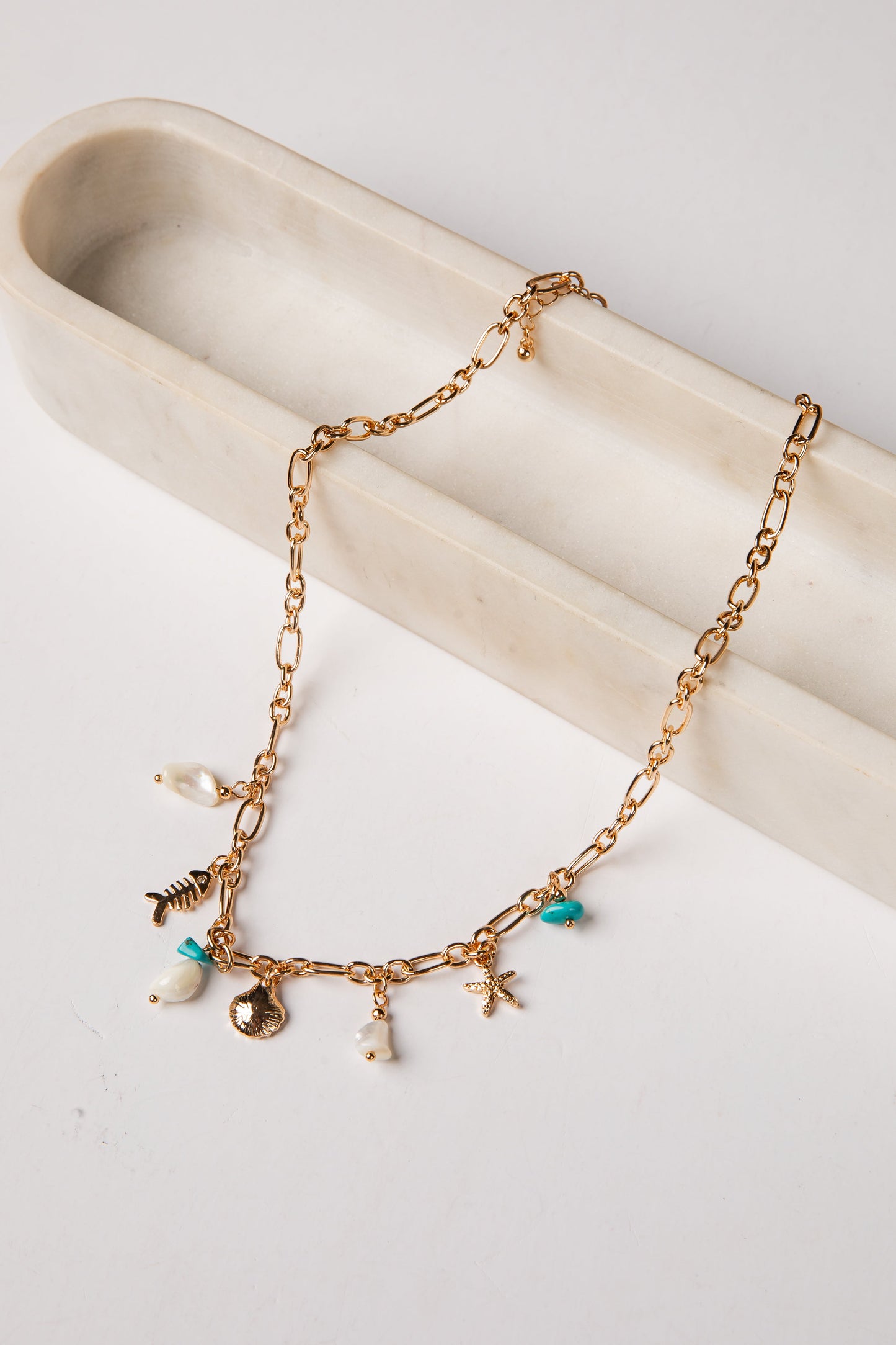 Capri Gold Charm Necklace