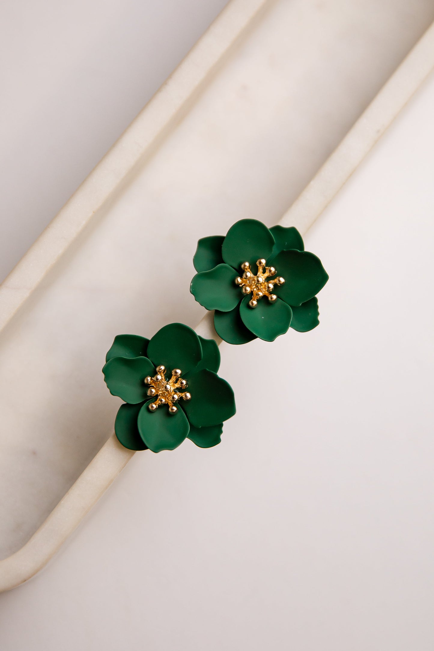 Bellamy Bloom Green Flower Earrings