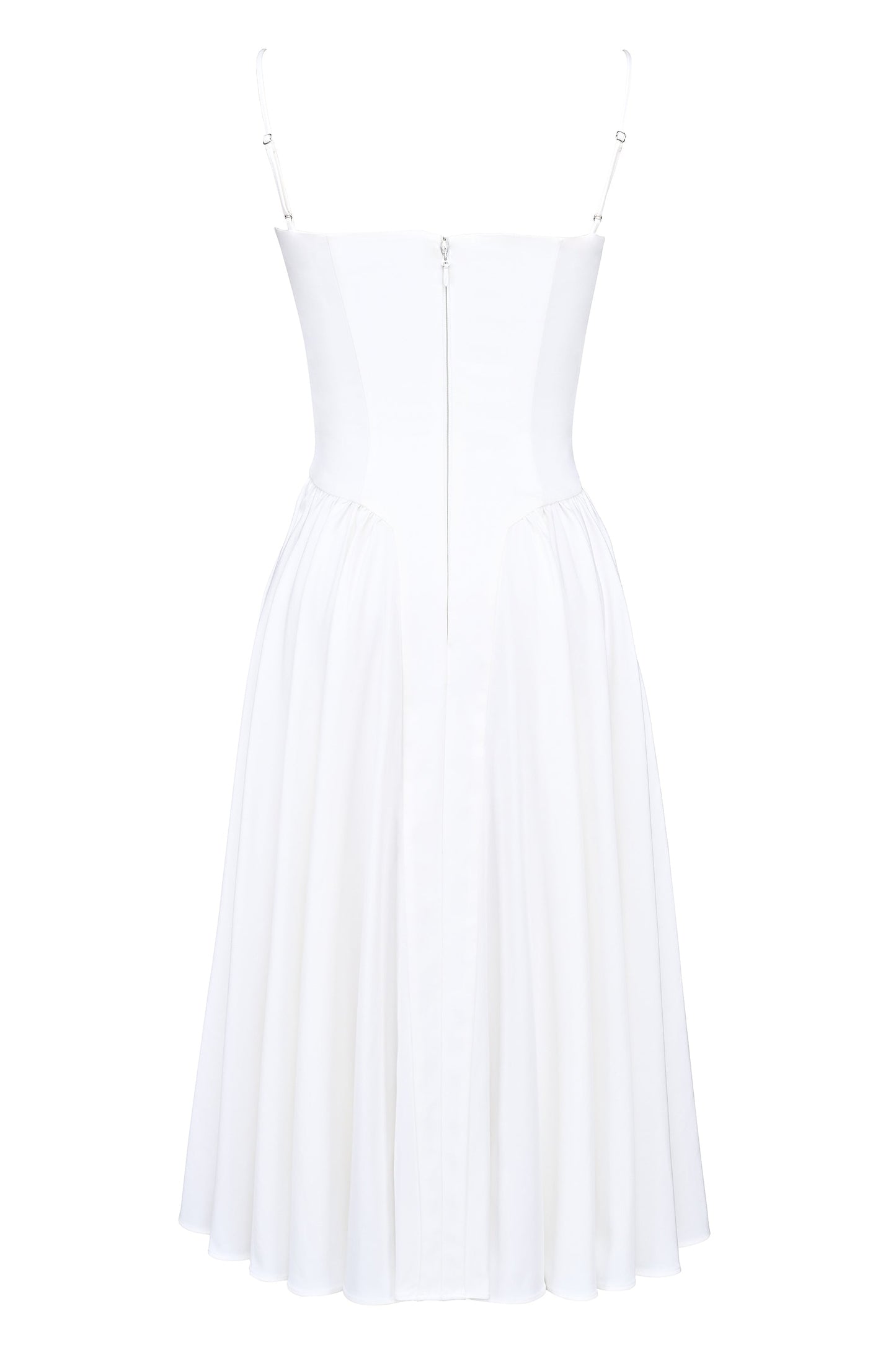 white corset midi dress