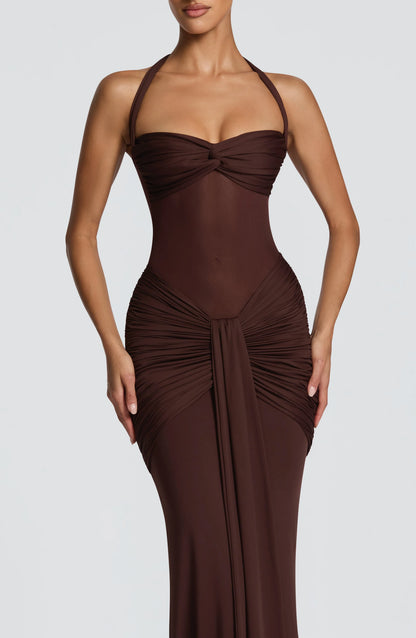 Vixen Maxi Dress - Plum Brown