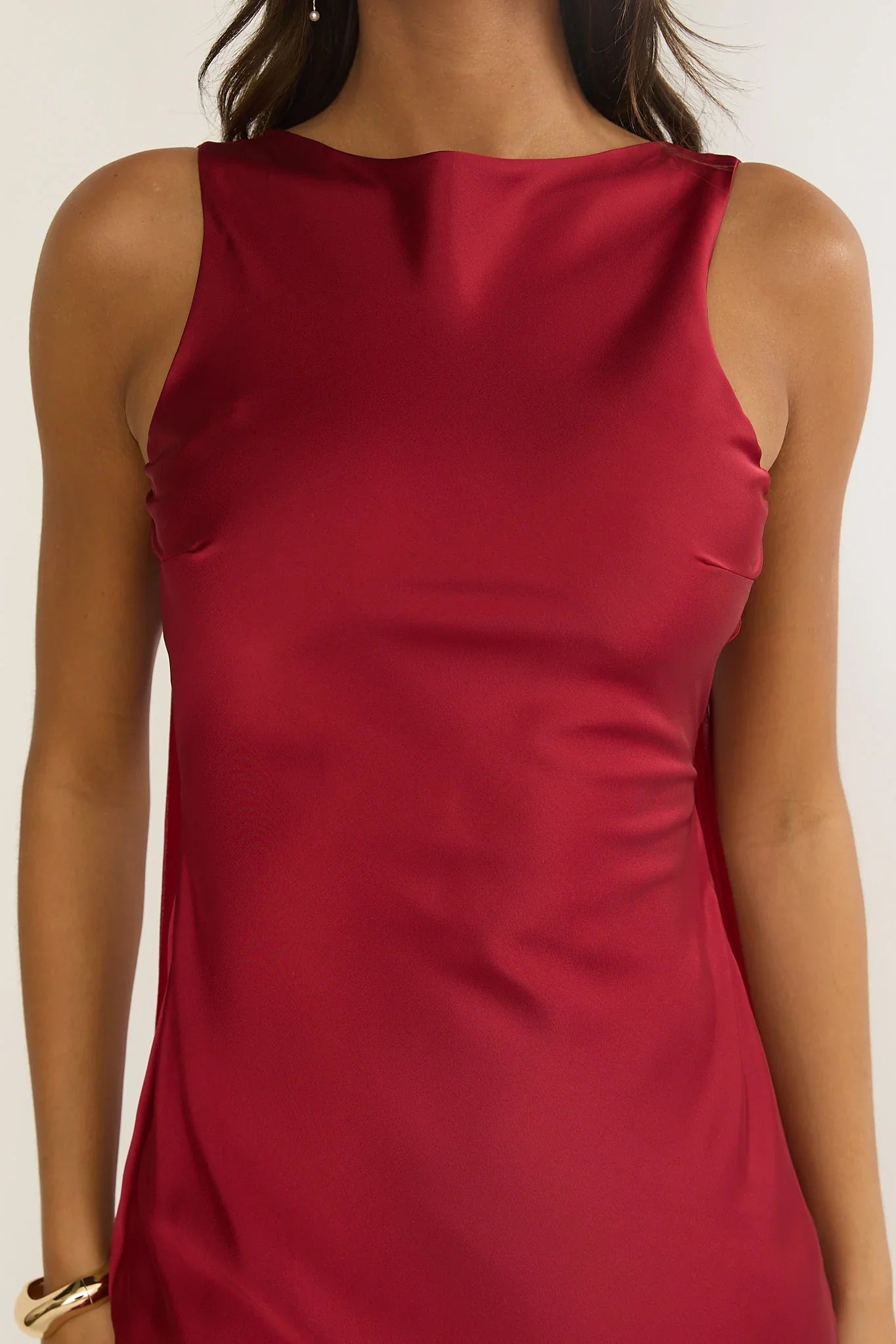 Veyla Shoulder Sash Maxi Dress Wine