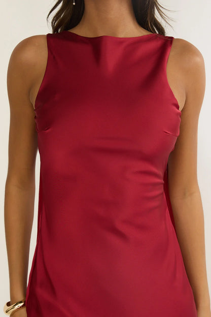 Veyla Shoulder Sash Maxi Dress Wine