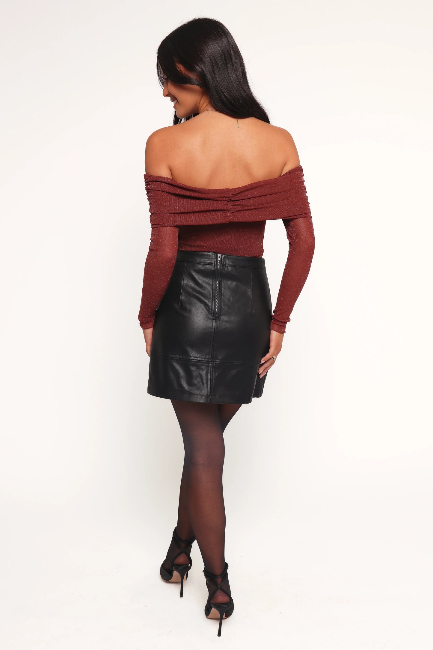 Raya Off Shoulder Top - Merlot