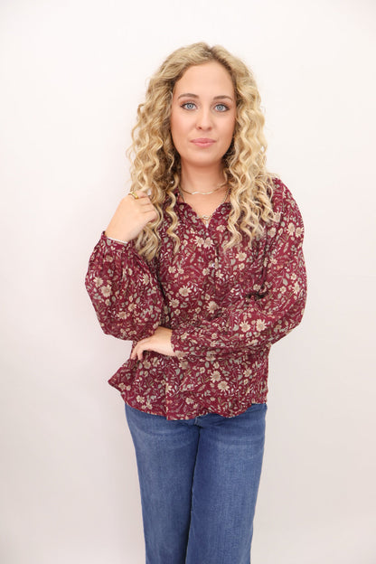Plum Floral Top