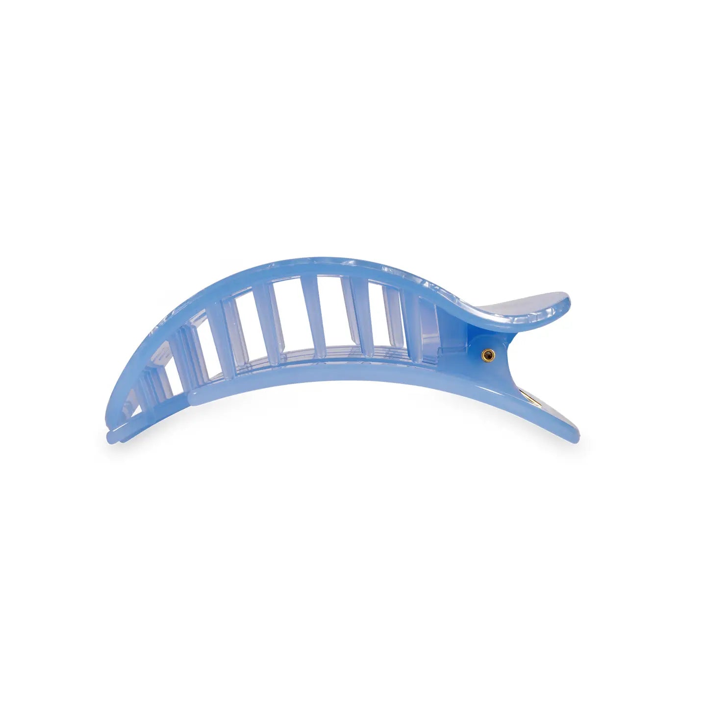 TELETIES Medium Flat Round Hair Clip - Blue Lagoon