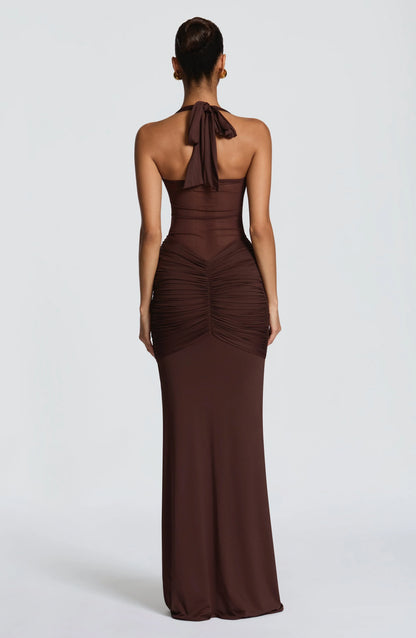 Vixen Maxi Dress - Plum Brown