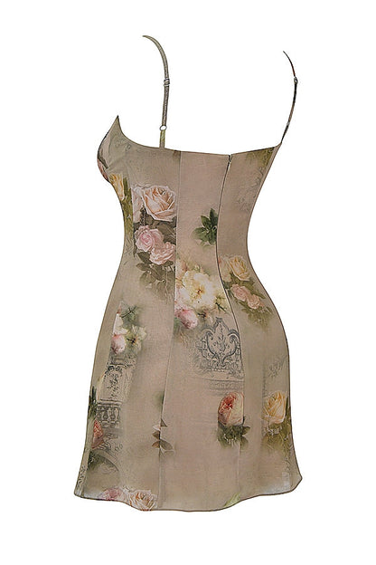 vintage floral mini dress