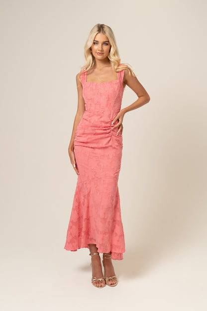 Valentina Pink Hourglass Midi Dress