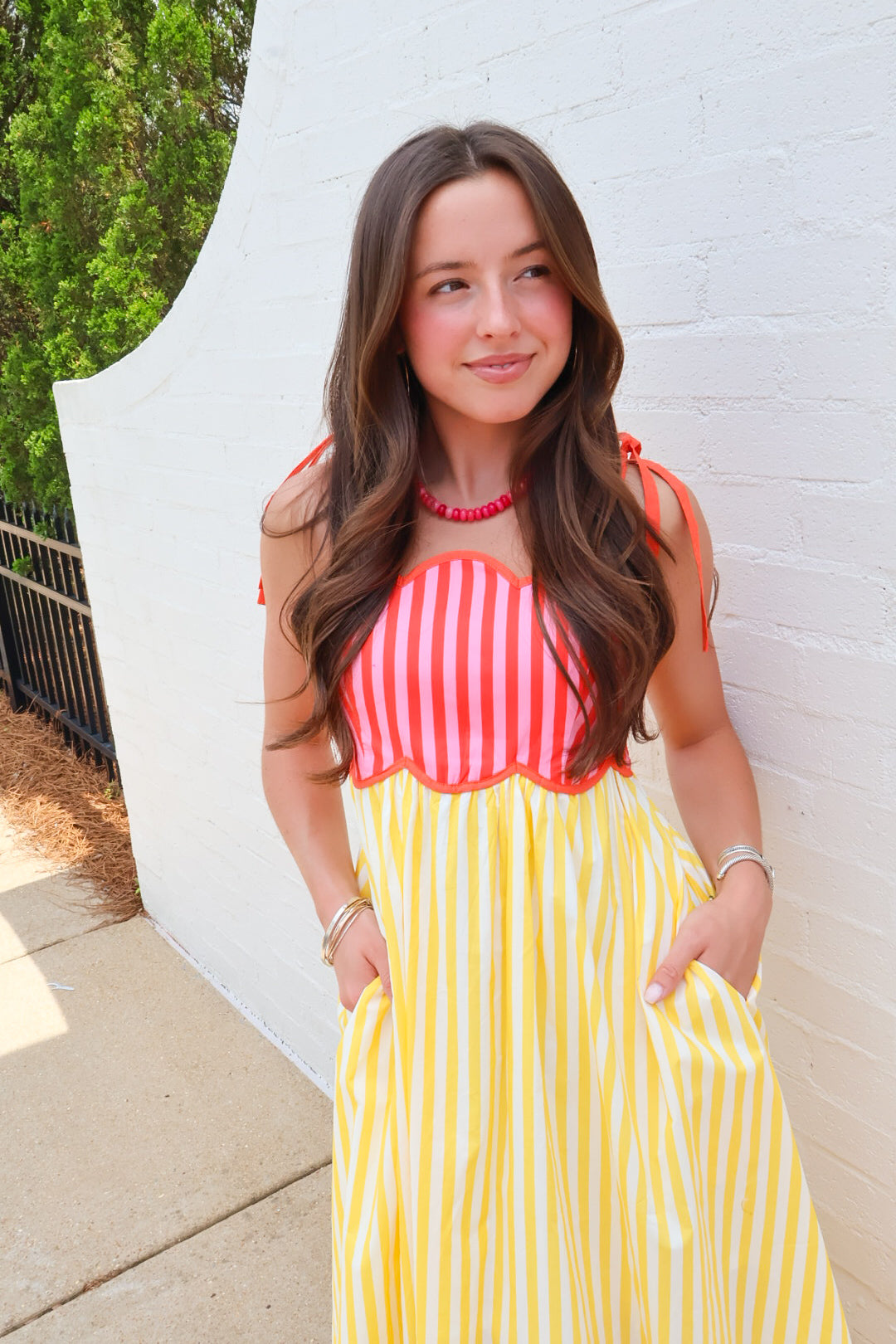 Sunset Stripes Midi Dress
