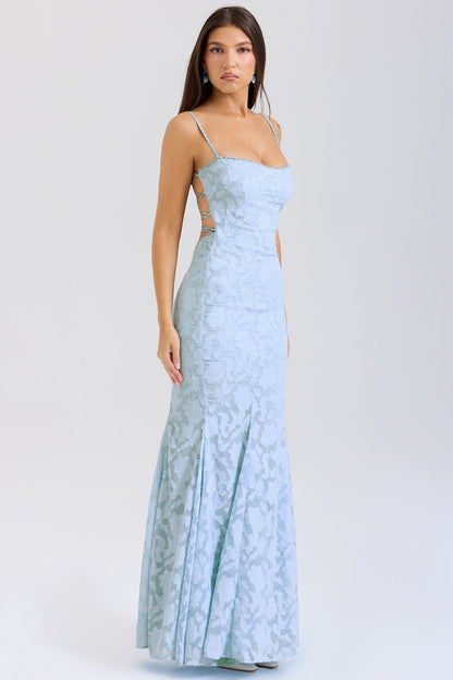 bluebell lace up back maxi dress