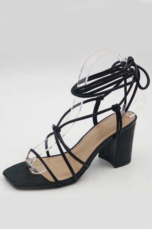 Venus Strappy Heel (Black) FINAL SALE