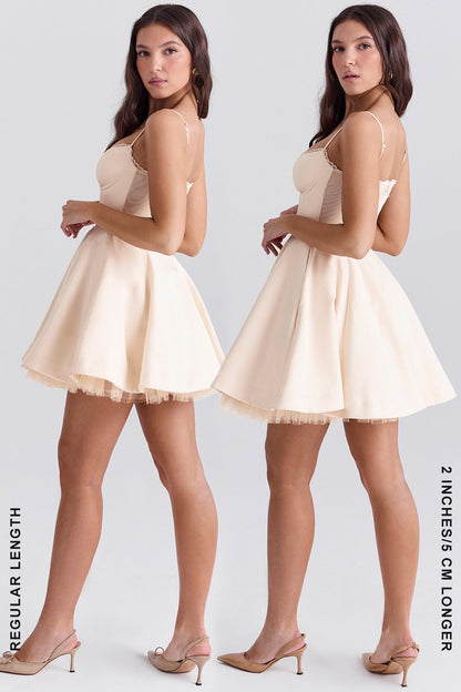 vintage cream tulle mini dress