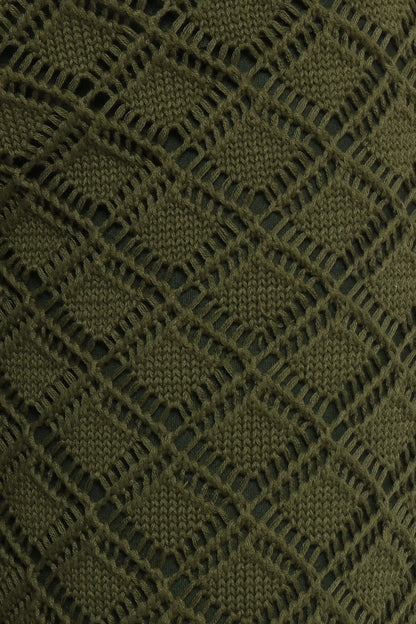 Sable Textured Knit Top - Olive