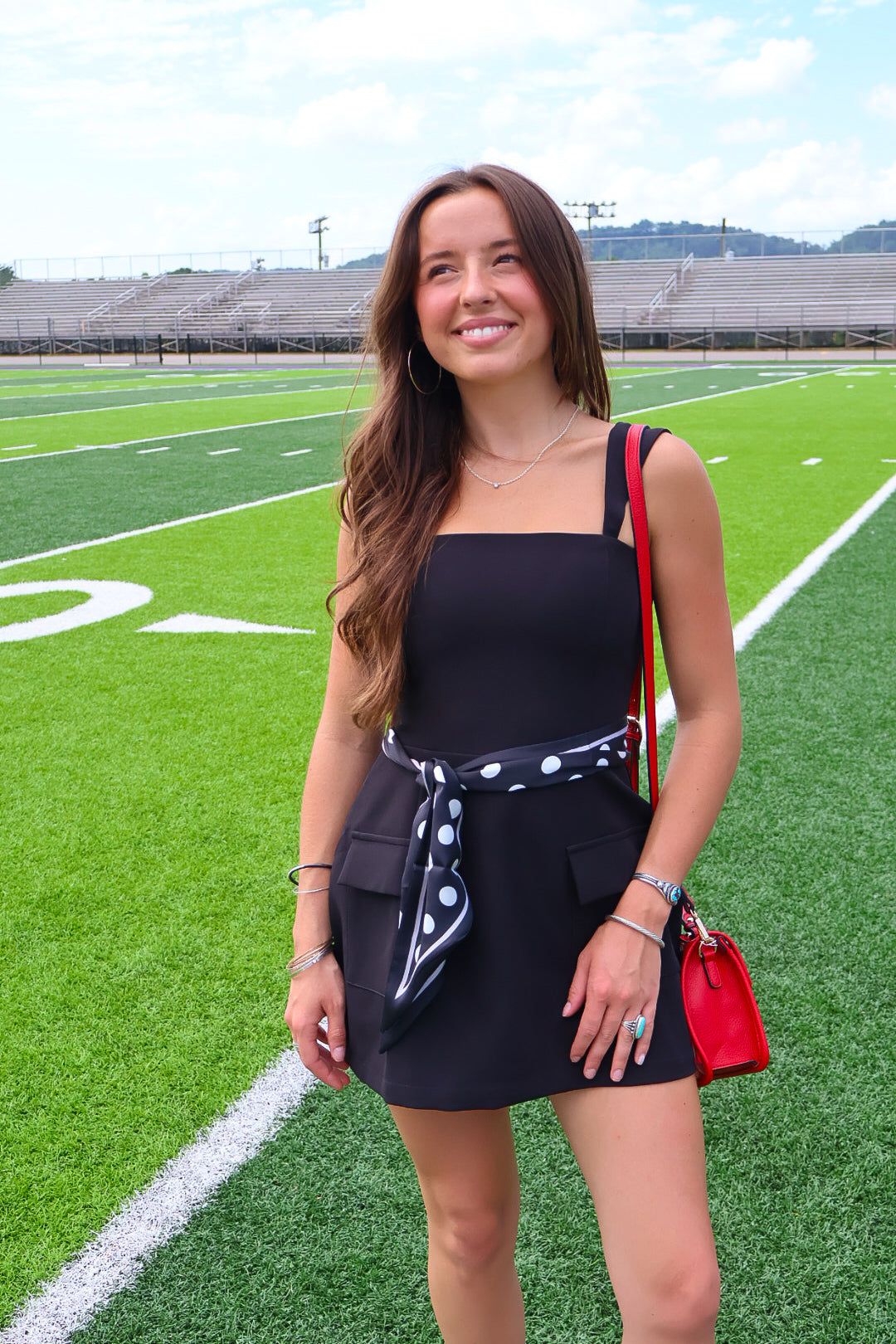 Black Romper Dress with Front Pockets
