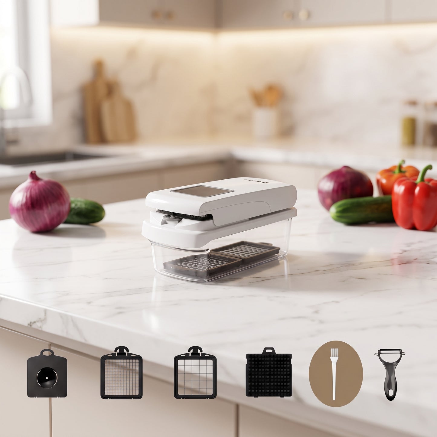 All In One Vegetable Chopper & Slicer Set for Fast Kitchen Prep