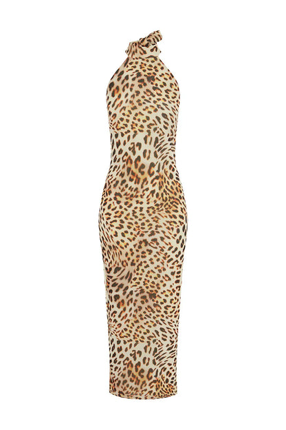 ALBA MIDI DRESS - TIKANI LEOPARD