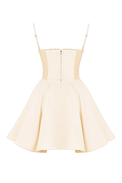 vintage cream tulle mini dress
