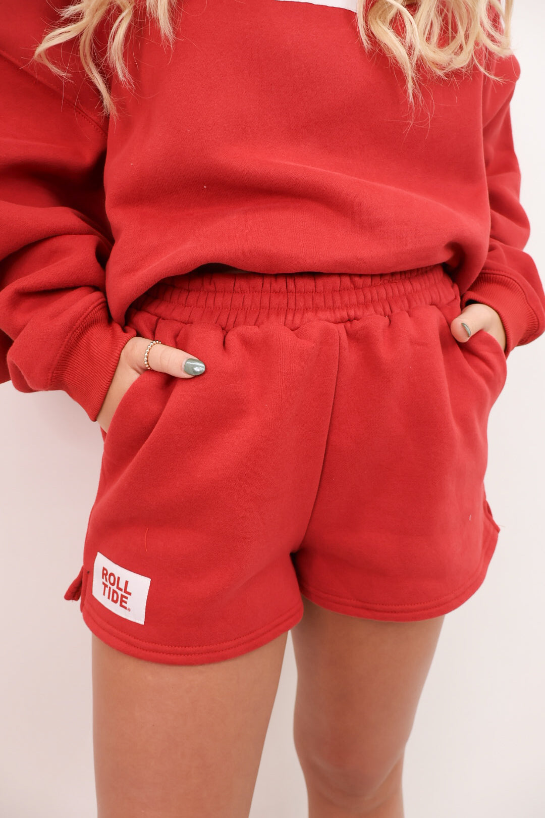 The Becca Boxy Pullover + Shorts Set - Roll Tide Patch