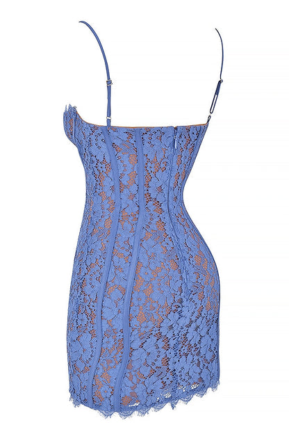 lavender lace mini dress
